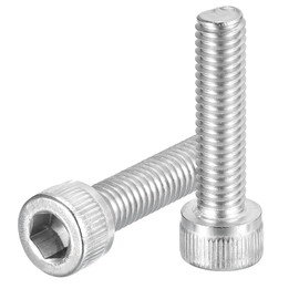 uxcell Hex Socket Bolts (M6-1x25), 304 Stainless Steel Hex Socket Drive Screw, Silver Tone, 40 Pcs