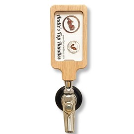 Beer Tap Handle with Removable Clear Cover Plate Label. Made in Oakville, MD USA.