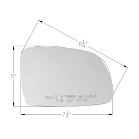 APA Replacement Mirror Glass Non-Heated with Adhesive Pads W/O Base for 1997-2003 GRAND PRIX Passenger Right Side 12530002