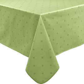 Erwin Müller Washable Tablecloth, Neuss Diamond Design, Green, Size 110 x 140 cm, Acrylic Sealed Fabric for Easy Wiping (Other Colours, Sizes)