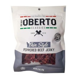 Oh Boy! Oberto Classics Thin Style Peppered Beef Jerky | 2.2 Ounce Per Bag (2)