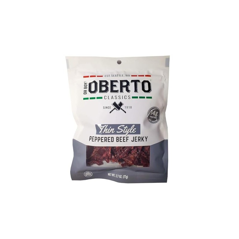 Oh Boy! Oberto Classics Thin Style Peppered Beef Jerky |
