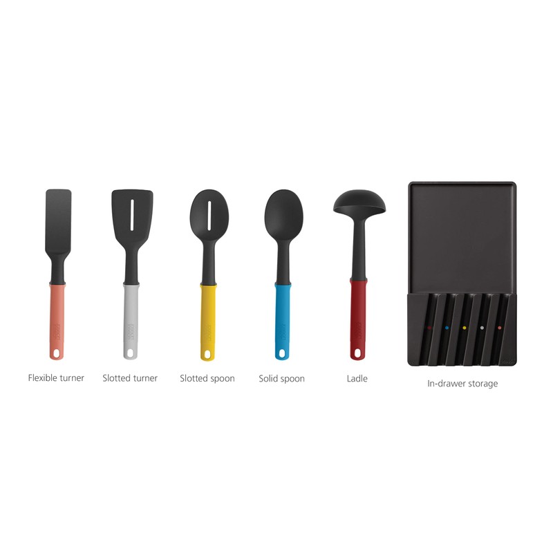 Joseph Joseph 10543 Elevated Utensil Store Utensil 5-Piece Set, Multicolor