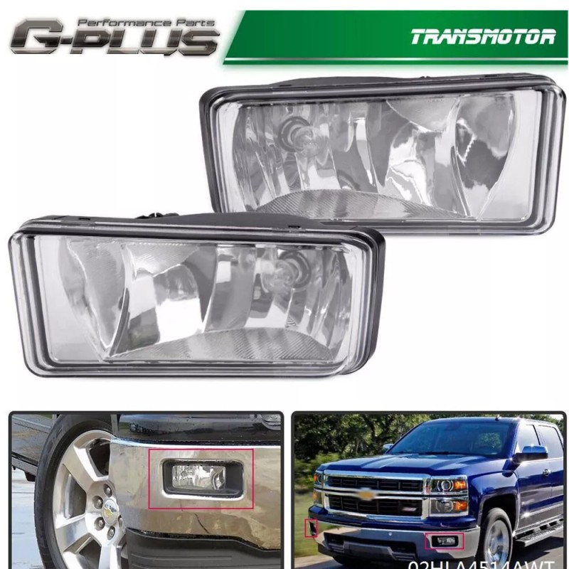 transmotor2013 Fit 2007-2015 Chevy Silverado 1500 2500 Front Bumper Fog