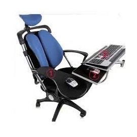 Ergonomic Laptop Keyboard Mouse Chair Stand Mount Holder Installed to Chair