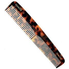 Giorgio G31 Double Tooth Hair Dressing Table Comb, Fine and Wide Tooth Dresser Comb For Hair, Beard and Mustache, Coarse and Fine Hair Styling Comb. Handmade Saw-Cut from Cellulose and Hand Polished
