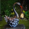 HONGLAND Solar Garden Statue Outdoor Swan Decor Bird Decor Lawn