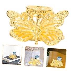 BIUDECO Elegant Crystal Ball Stand Butterfly Root Rose Ornament Display Stand for Crystal Ball
