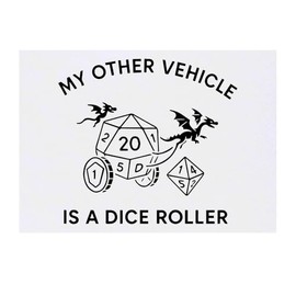 'My Other Vehicle is a Dice Roller' Temporary Tattoo - Water Resistant, Skin-Safe, Non-Toxic Transfer (TO00085767)
