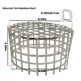 PVC Termination Mesh Vent Cap 4.24" to 4.34" ID 304 Stainless Steel, Heavy Duty, Better Drainage & Anti-Clog Design, Precise Fit Furnace & Roof Vent, Premium Grade Rustproof Protector for Max Airflow