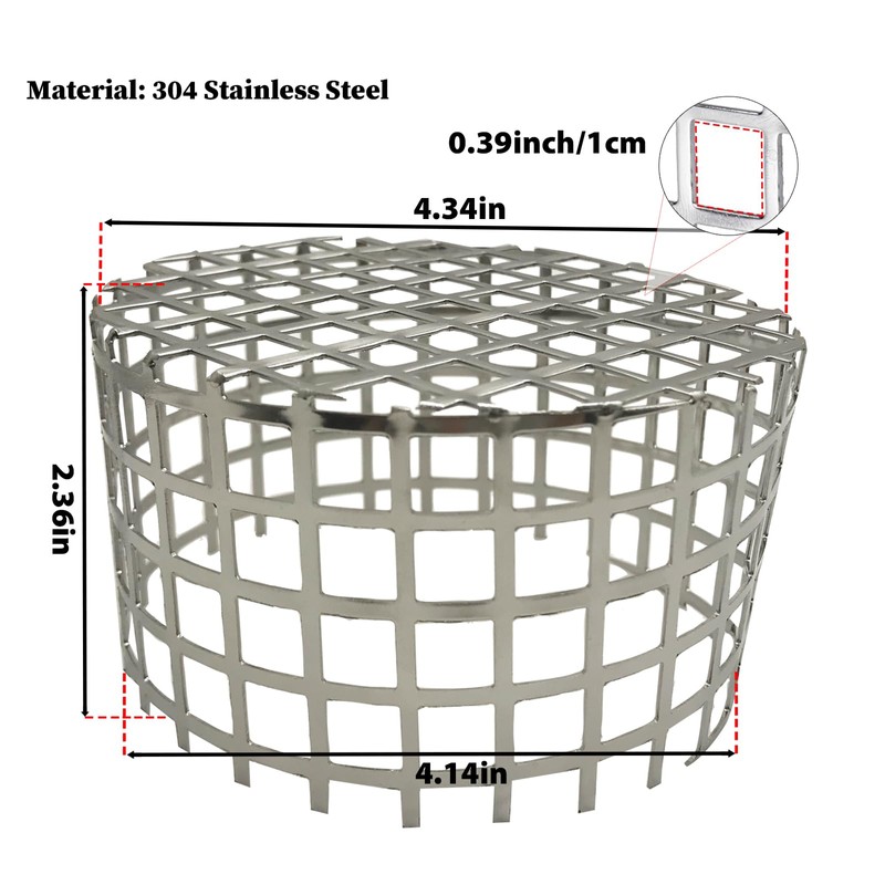PVC Termination Mesh Vent Cap 4.24" to 4.34" ID 304