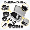 11/16-Piece Woodworking Hole Saw Set – Carbon Steel Hole Cutter