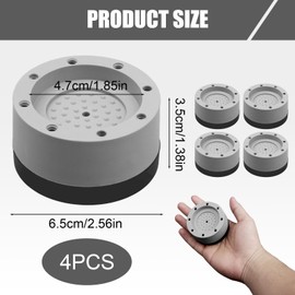 Non-Slip Mat Washing Machine Mat Set of 4, Non-Slip Rubber Foot Pads, Vibration Damper, Anti-Vibration Mat, Washing Machine, Household Appliances for Washing Machines and Dryers