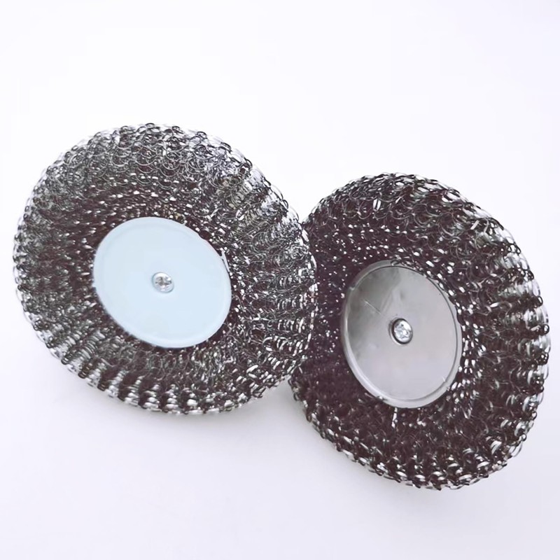 4PCS Stainless Steel Wool Scrubber with Handle, Dish Scrubber Cleaning