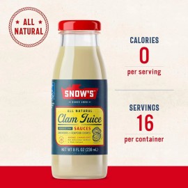 Snow's All Natural Clam Juice, 8 oz Bottle - Gluten Free, 8 Fl Oz (Pack of 1)