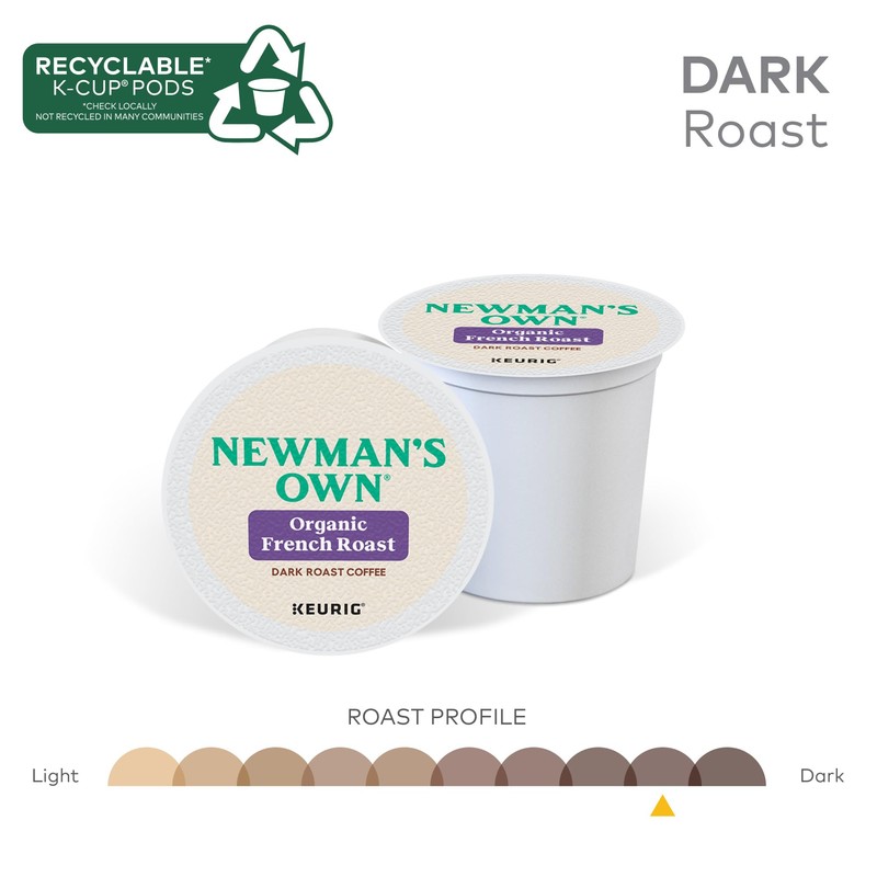 Newman's Own Organics French Roast Coffee K-Cup, 12 ct