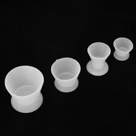 Taza Mezcladora de Laboratorio Dental de 4 Piezas, Juego de Cuencos de Mezcla de Materiales Dentales de Silicona, Taza Mezcladora de Autocurado Dental de Goma de Silicona