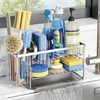 Cisily Silver 2-Tier Kitchen Sink Caddy Organzier Rack with Flexible