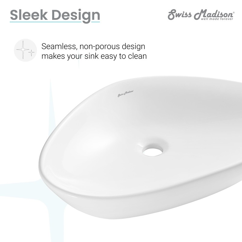 Swiss Madison Bastille Vessel Sink, White