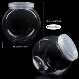 Nsmykhg Candy Jar,Cookie Jar Cookie Containers Candy Jars with Lids,4 Pack Plastic Candy Jars for Candy Buffet and Party Table, Candy Buffet Containers, Cookie Jars Dry Food Jars-48 oz (48 oz)