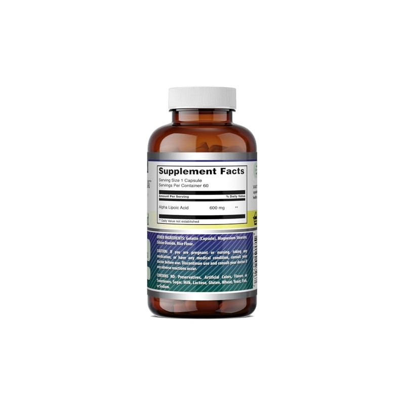 Amazing Formulas Ácido Alfa Lipoico 600 Suplemento Dietario Cápsulas