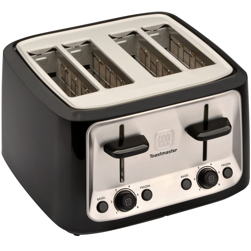 Toastmaster 4-Slice Cool Touch Toaster, Black with Stainless