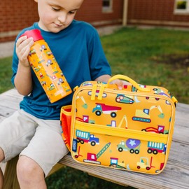Wildkin ECO rPET Insulated Kids Lunch Box for Boys & Girls – Durable Exterior with Interior Mesh Pocket & Multiple Carry Options - Keeps Food Fresh – Ideal for School & Travel - Under Construction