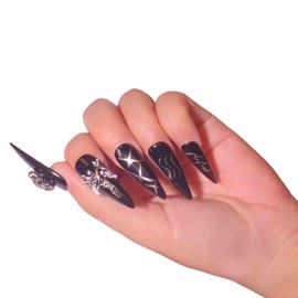 Handmade Press On Nails Medium Long Tips，10pcs 3d Handmade Press On Nails With Cat Eye Designs Suitable For Weddings, Parties, Festivals For Girls And Women
