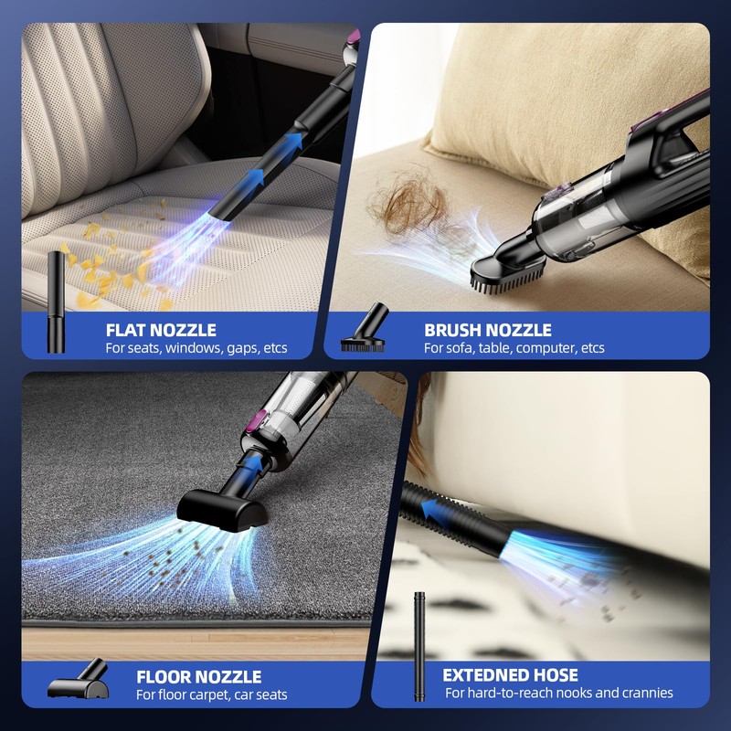 MONOZEL Cordless Handheld Vacuum Cleaner, 18000Pa 2 in 1 Car
