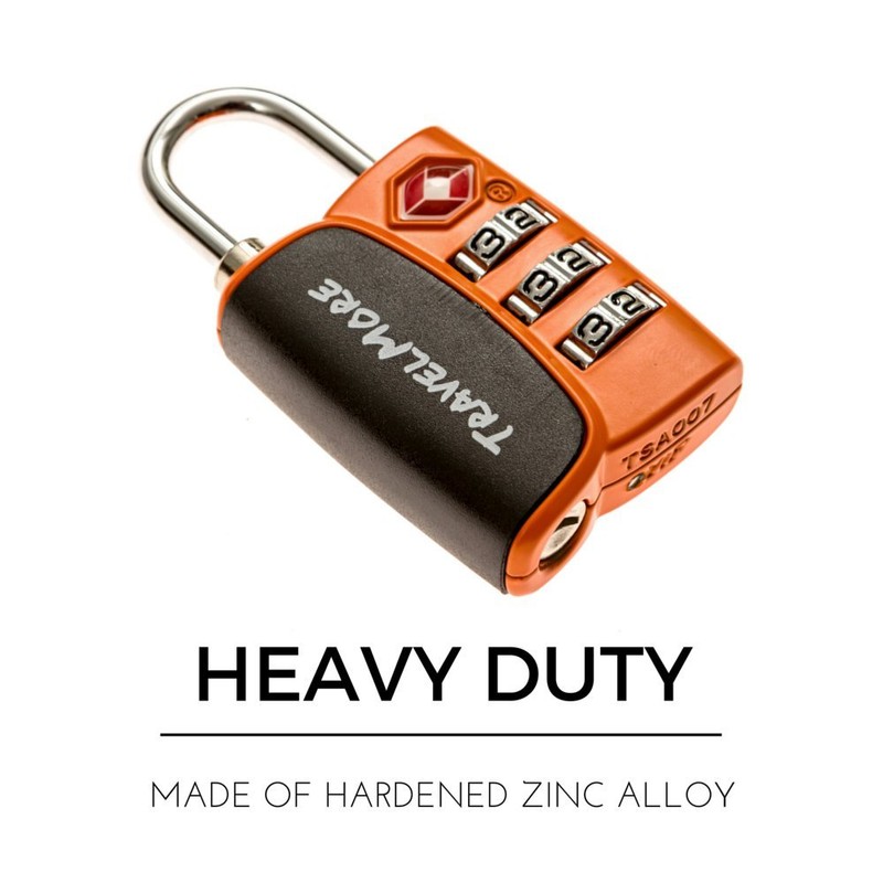 2-Pack TSA Approved 3-Digit Luggage Locks with Open Alert Indicator