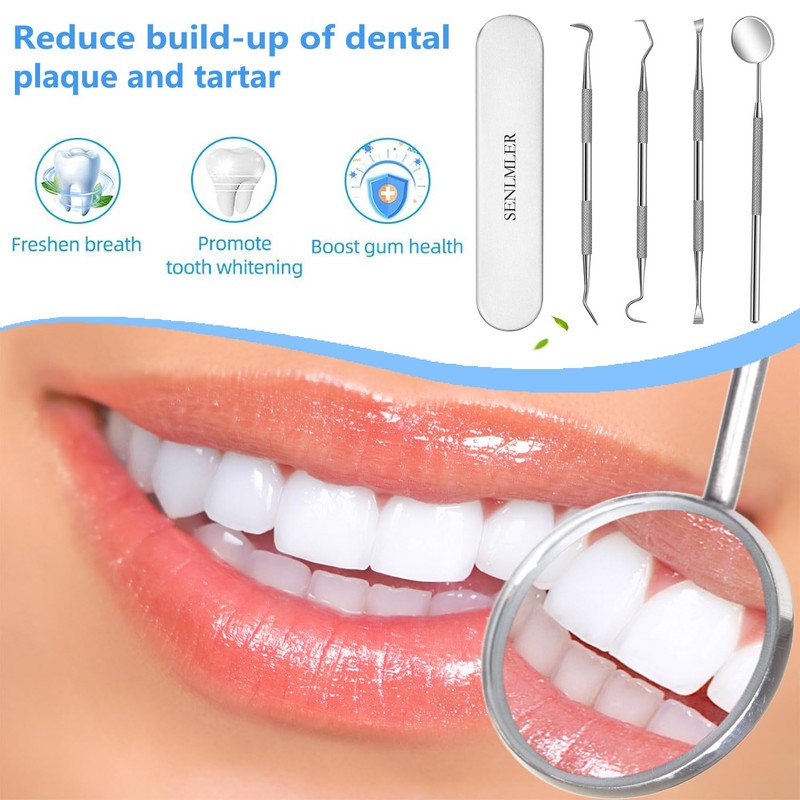 SENLMLER Dental Tools, Professional Plaque Remover Teeth Cleaning Tool Kit,