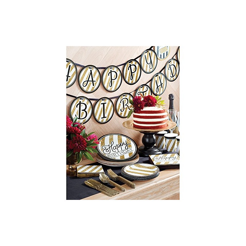 Creative Converting 8-Count Sturdy Style 7-Inch Paper Dessert Plates, Black