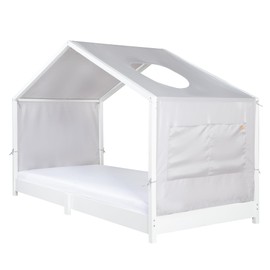 roba Cover for Montessori House Beds 90 x 200 cm - Matching Accessories for Converting into Canopy Bed - Includes 3 Storage Bags & Skylight - Light Grey