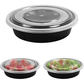 Paquete de 30 contenedores para preparar comida, contenedores de almacenamiento de alimentos de plástico con tapas, contenedores para preparar comida redondos, sin BPA, contenedores para almuerzo