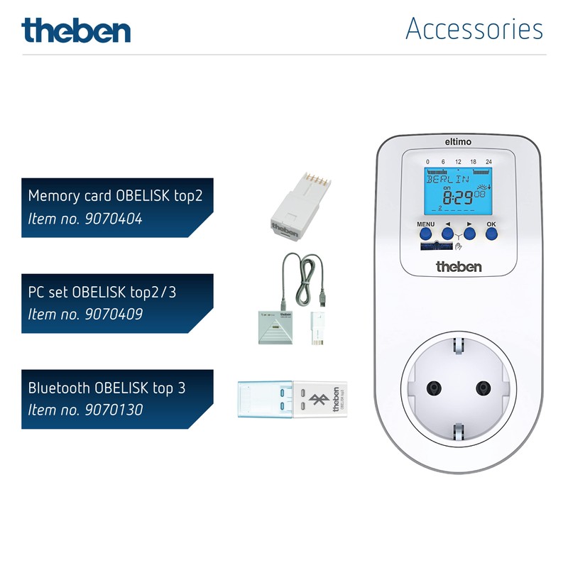 Theben 0200170 Eltimo 020 Astro top3 Digital Socket Switch with