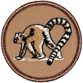 Lemur Patrol Patch - 2" Diameter Round Embroidered Patch (Peel & Stick Adhesive)