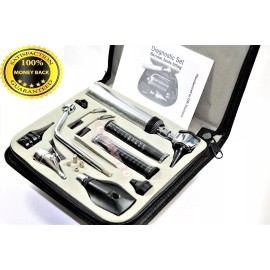 CYNAMED USA NEW Professional OPHTHALMOSCOPE /OTOSCOPE ENT Nasal Larynx Diagnostic Set+4 BULB
