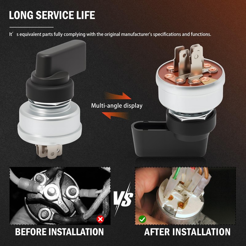 Switch Starter Ignition Switch with Handle Lever 4 Position 5