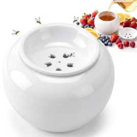 1 Pack Reusable Ceramic Fruit Fly Trap for Indoors, Kitchen Fly Catcher with Filter Funnel Design, Natural Vinegar Gnat Trap, Easy to Clean, Safe & Non-Toxic for Home