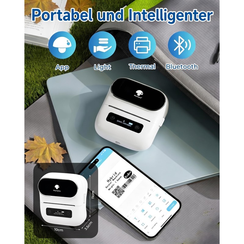 Phomemo M220 Bluetooth Label Printer, Portable Label Device, Bluetooth Thermal
