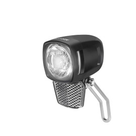 ADDVIEW E-Bike Front Light 60Lux Hammer E60 - LED Bicycle Light with Aluminium Design, StVZO & ECE Approved, IP65 Waterproof, DC 6-48V, Side Light Outlet, for E-Bikes & Pedelecs