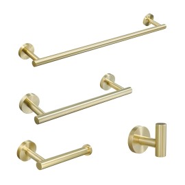 Fapully European Style High Quality 4 Units Gold Stainless Steel Bathroom Accessories Luxurycolor: Gold