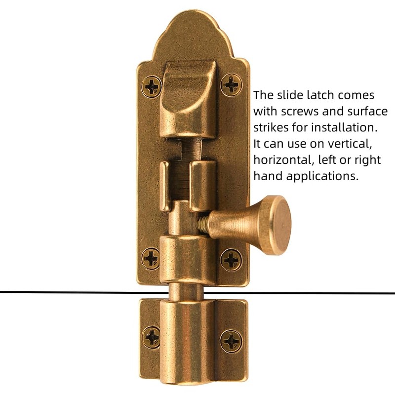 Runningfish Antique Barrel Bolt Buckle Heavy Duty,Solid Brass Thickened Door