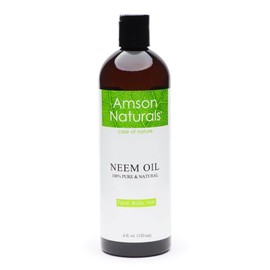 Neem Oil 4oz / 120ml-by Amson Naturals- Pure Natural, Cold Pressed -For Face Body Hair - Skin Care, Hair Care.