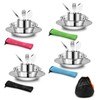 29pcs Stainless Steel Utensils Camping Tableware Kit with Bowls Plates