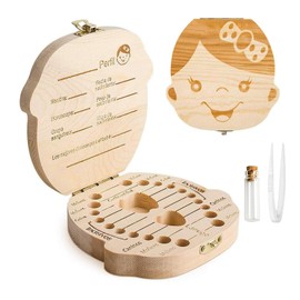 GeekerChip Tooth Storage Box for Boys and Girls, for Dental Storage and Fetal Hair Storage Box for Keepsake Gifts for Newborn Babies (Girls)