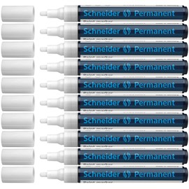 Schneider Maxx 270 Permanentmarker (Rundspitze, Spitze austauschbar, 1 - 3 mm) 10er Packung weiß