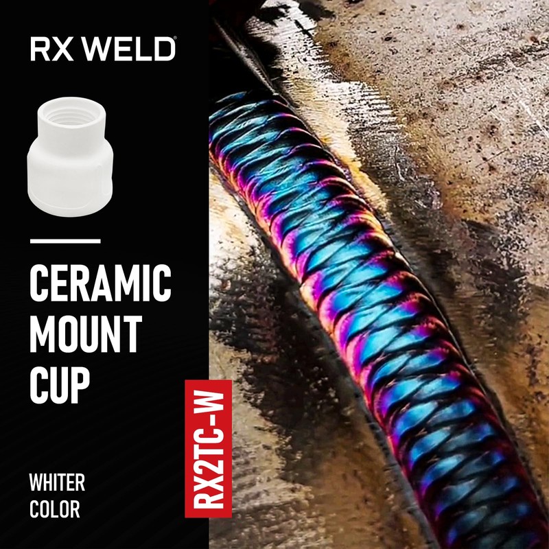 RX WELD #12 Ceramic (Twin Pack) White TIG Welding Cups