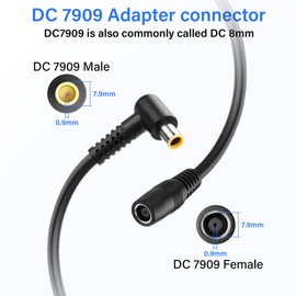 SinLoon 14AWG DC7909 90 Degree DC 8mm 1 Male to 2 Female Y Splitter Cable Solar Panel Converter 24"