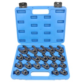 DPTOOL Crows foot Wrench Set 1/2" and 3/8” Drive Flare Nut Crowfoot Wrench Set Metric 8-32mm 6 Point Crows Feet Wrench Set 21Pcs Flare Nut Wrench Kit for Removing Nuts from hard-to-reach Areas
